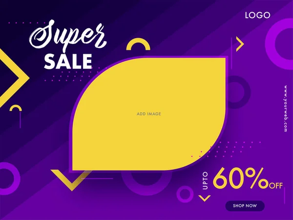 Super Sale Banner oder Poster Design mit 60% Rabatt Angebot und s — Stockvektor