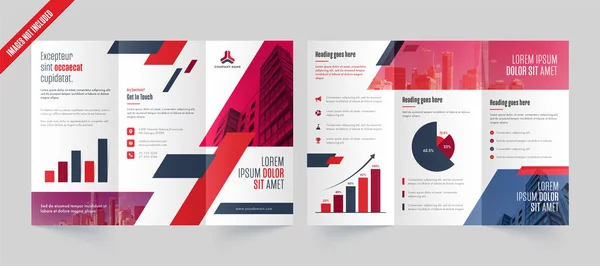 Front and Back Page View of Business Tri-Fold Brochure, Template