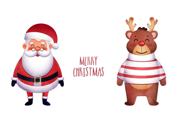 Fröhliche Weihnachtsfeier mit Weihnachtsmann-Charakter — Stockvektor