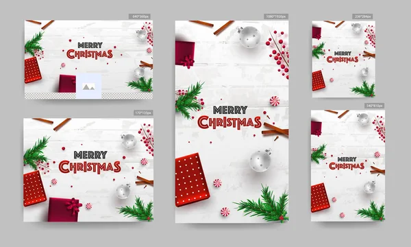 Boldog Karácsonyt Banner, Plakát és Sablon Design. Top nézet — Stock Vector