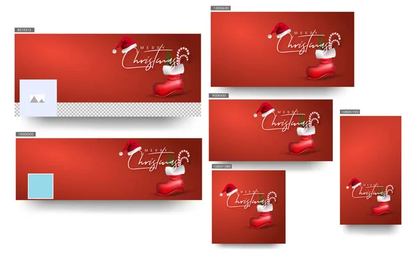 Merry Christmas Celebration Header or Banner, Poster and Templat — Stock Vector