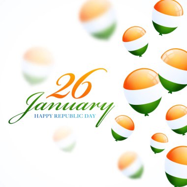 26 Ocak, Tric 'le süslenmiş Mutlu Cumhuriyet Günü Posteri Tasarımı