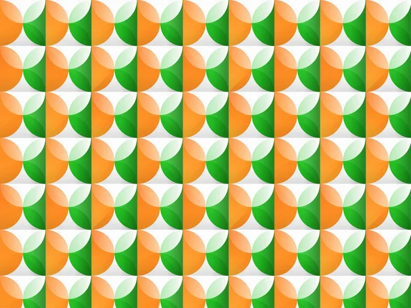 Indian Tricolor Overlapping Cirkels patroon achtergrond. — Stockvector