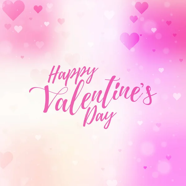 Καλλιγραφία Happy Valentine 's Day Text on White and Pink Hearts — Διανυσματικό Αρχείο