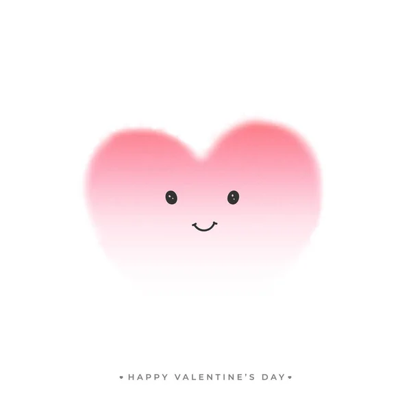 Hämärtynyt karvainen sydän sarjakuva valkoisella taustalla Happy Valent — vektorikuva