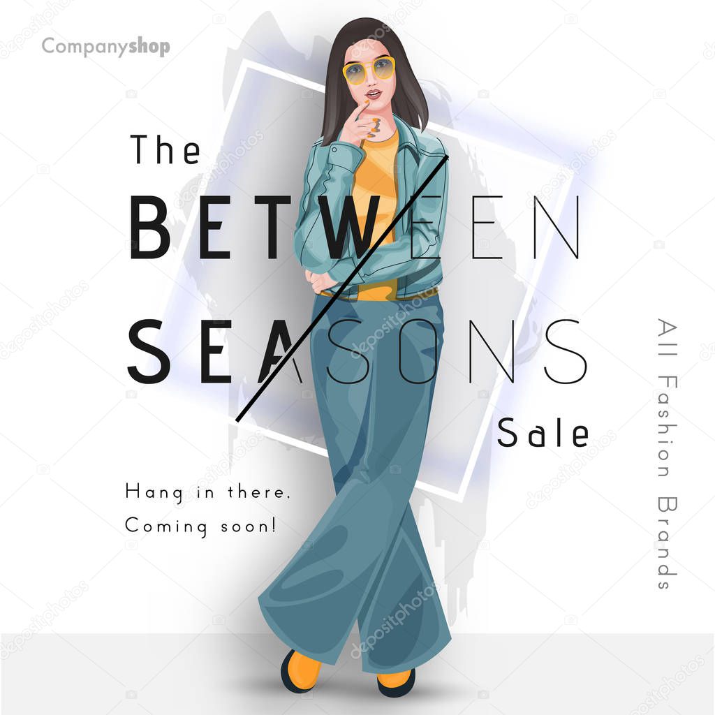 The Between Season Sale Poster Design with All Fashion Brands an
