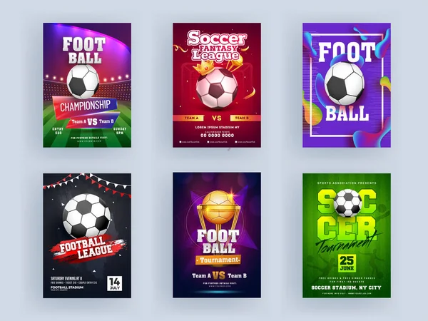 Modèle de championnat de football et tournoi de football ou F — Image vectorielle