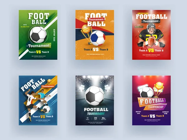 Campionato di calcio e torneo modello o Flyer Design wi — Vettoriale Stock