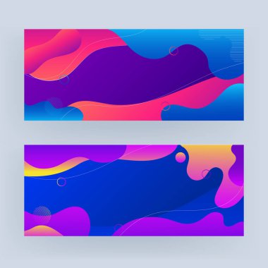 Renkli sıvı sanat soyut arkaplan iki seçenek içinde.