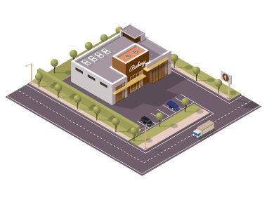 Ulaşım Caddesi boyunca otoparklı Isometric Pastanesi
