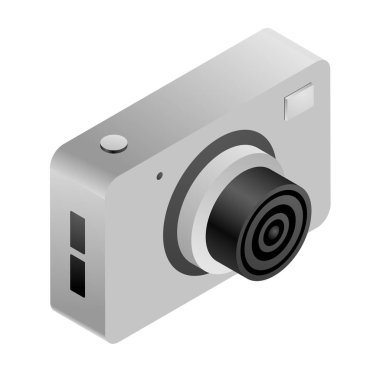 Gri ve Siyah Renkli 3d Dijital Kamera Elemanı.