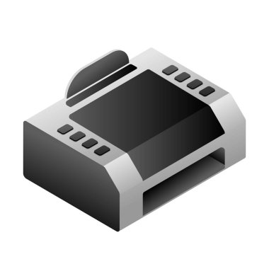 Siyah ve Gri Renkli 3d Yazıcı Elementi.