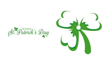 Kaligrafi St. Patrick Günü Kağıt Kesiği Yonca Yaprağıyla Metin 