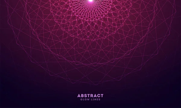 Abstract Purple Mesh achtergrond met gloeiende lijnen. — Stockvector