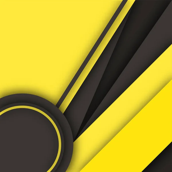 Black and Yellow Material Design Background. — 스톡 벡터