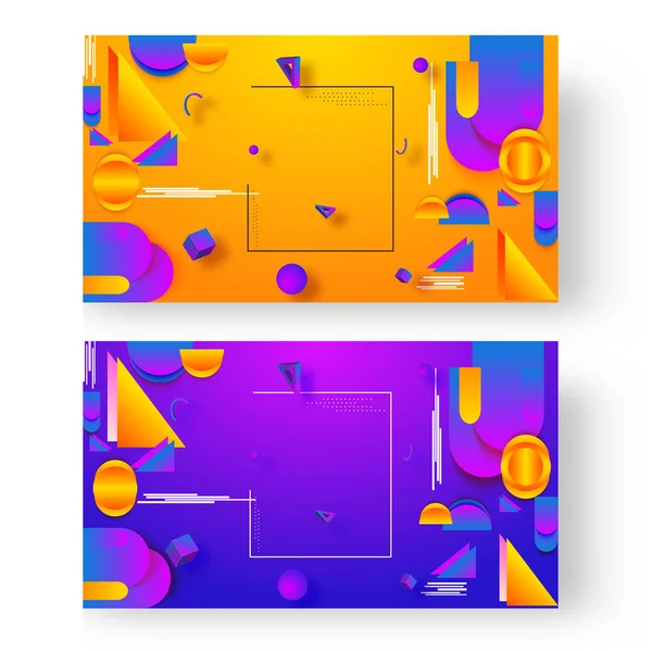 Абстрактные геометрические элементы, оформленные на заднем плане в двух цветах — стоковый вектор