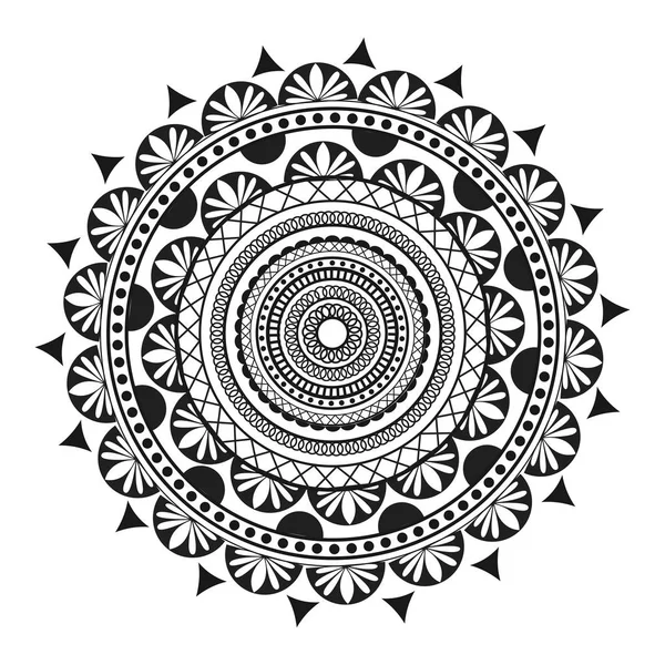 Okrągły wzór Mandala stosowany jako Mehndi lub Anti-Stress Co — Wektor stockowy
