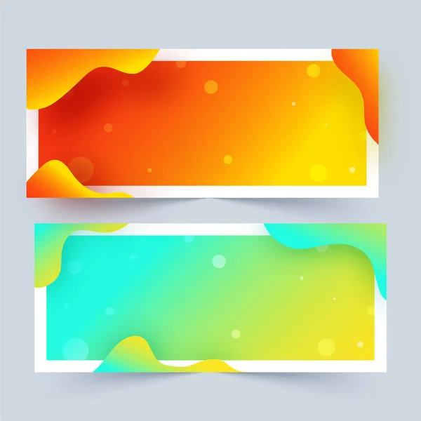Set of Gradient color abstract bokeh background with fluid art e — 스톡 벡터