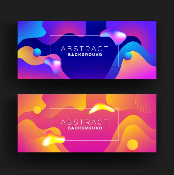 Glossy Gradient Fluid Art Abstracte achtergrond in twee opties. — Stockvector