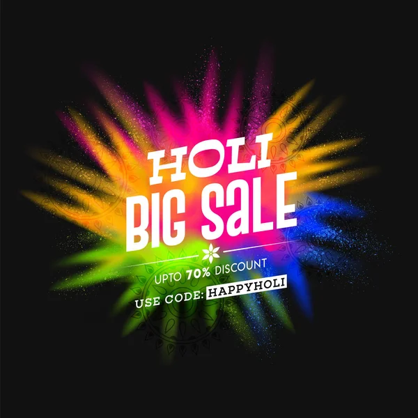 Do 70% zniżki na Holi Big Sale Projektowanie plakatów z posypką kolorów — Wektor stockowy