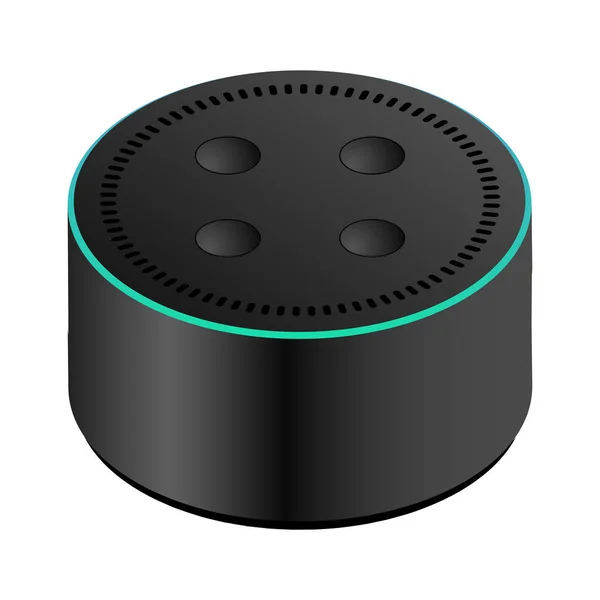 Mini assistant vocal de rendu 3D en couleur noire . — Image vectorielle