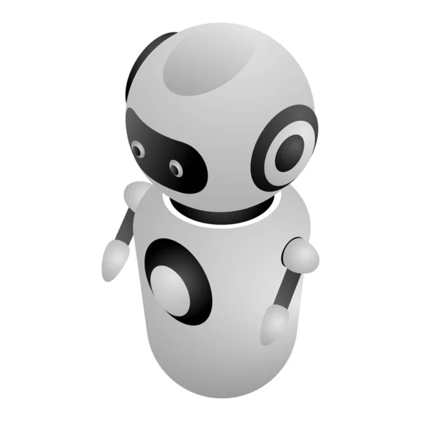 Robot de rendu 3D en gris et noir . — Image vectorielle