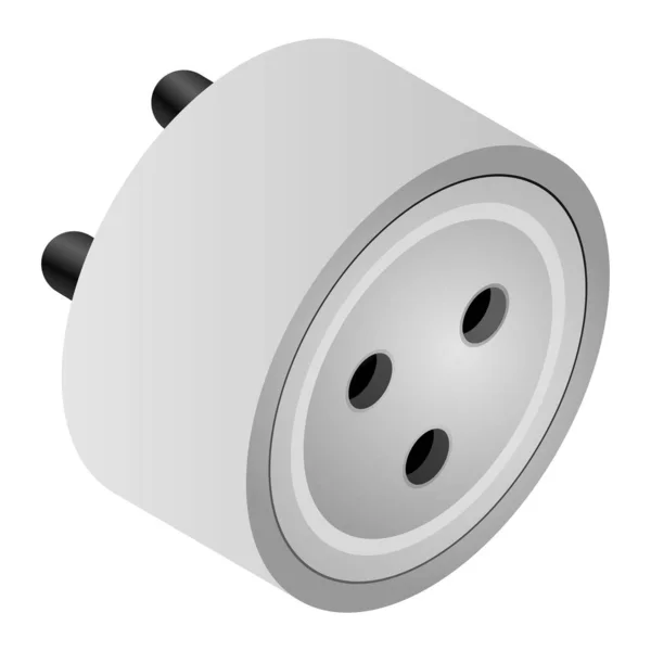 3D Mini Smart Plug Element in Grey Color. — Stock Vector