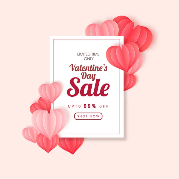 Sevgililer Günü İndirimli Poster Tasarımı% 55 indirimli. — Stok Vektör