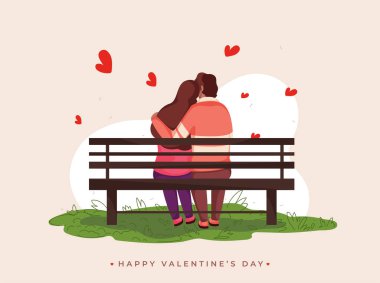 Mutlu Valenti için Bench 'te oturan Genç Çiftin Dönüşü