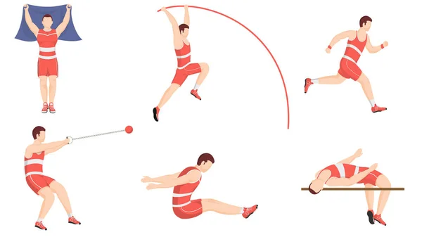 Athlétisme Exercice ou athlétisme Performance sportive à Di — Image vectorielle