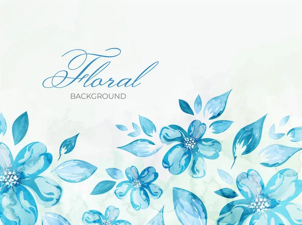 Flores de cereza azul decoradas sobre fondo blanco . — Vector de stock