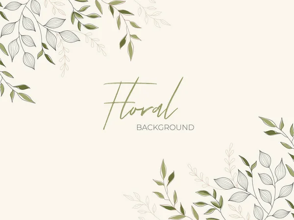 Fundo floral decorado com ramos de folhas . — Vetor de Stock