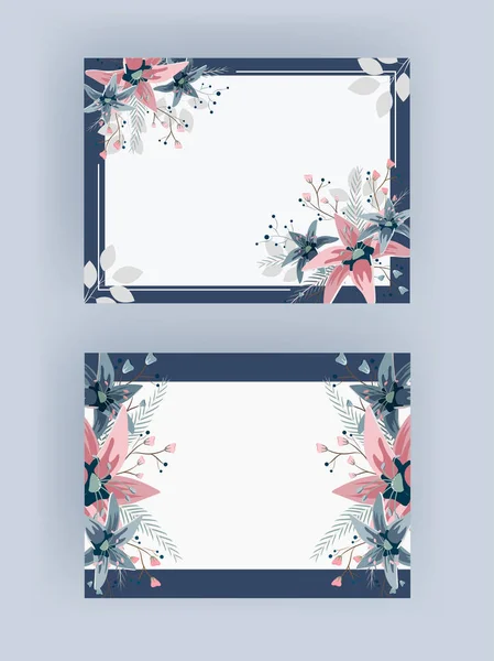 Floral Background with Space For Text in Two Option. — Stock Vector