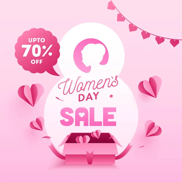 Upp till 70% rabatt för kvinnors dag försäljning affisch design med Origami Pa — Stock vektor