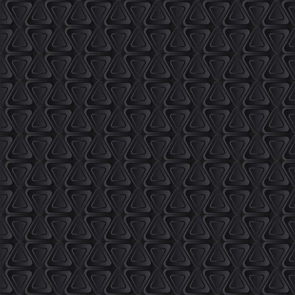 Realistic Black Seamless Triangle Pattern Background. — Stock Vector