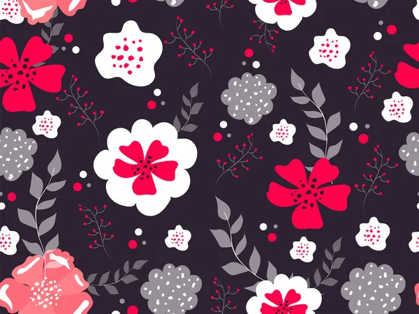 Fond de motif floral sans couture . — Image vectorielle