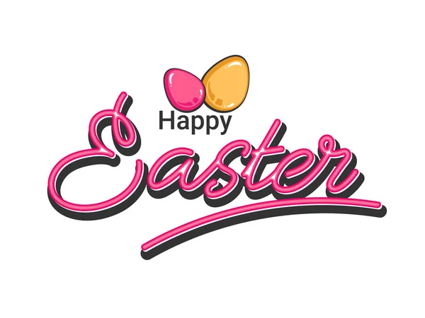 Happy Easter Font met eieren op witte achtergrond. — Stockvector