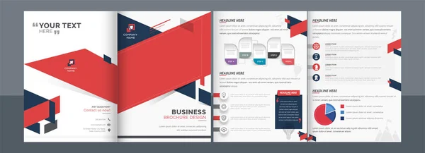Business Bi-Fold Brochure or Template, cover page Layout in Fron — Stockový vektor