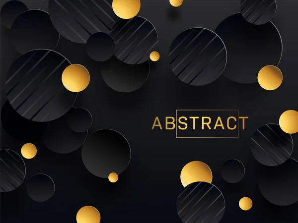 Black and Golden Paper Circle Abstracte achtergrond. — Stockvector