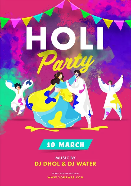 Indiaas Kleurenfestival Holi Concept — Stockvector