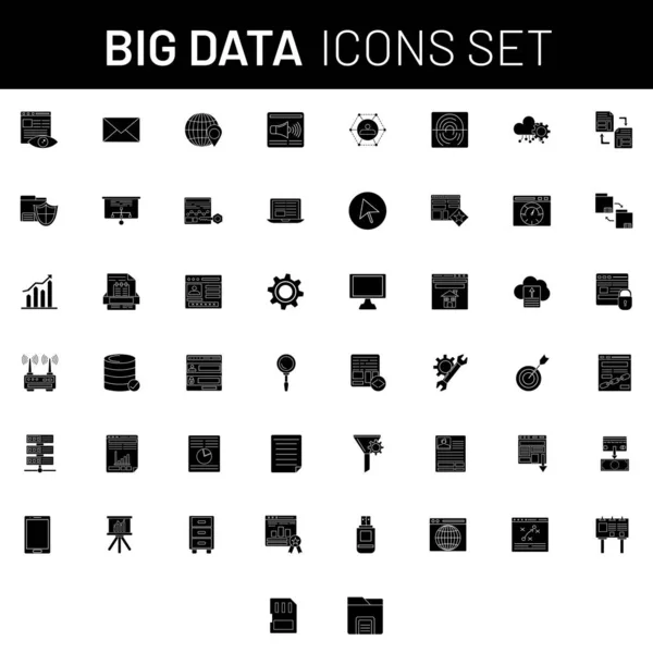 Set Big Data Icon Color — Stockový vektor