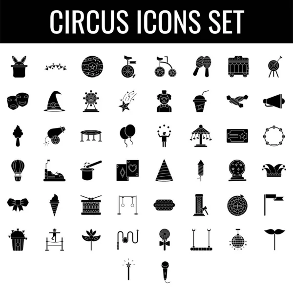 Illustration Cirkus Ikon Set Vit Bakgrund — Stock vektor
