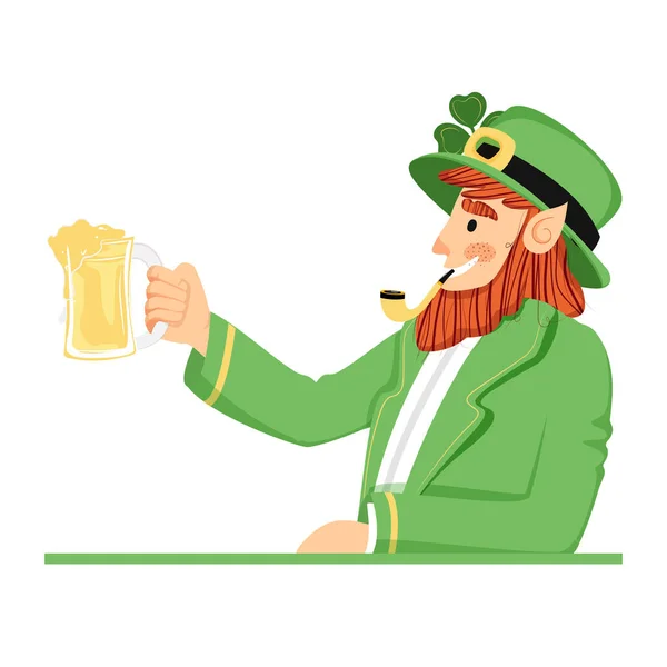 Caráter Patricks Day Leprechaun — Vetor de Stock