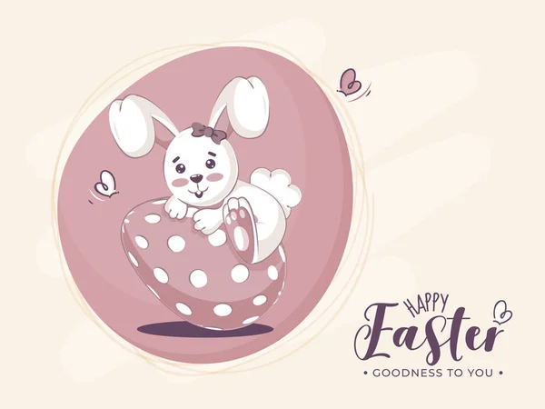 Feliz Pascua Bondad Para Usted Fuente Con Conejito Dibujos Animados — Archivo Imágenes Vectoriales