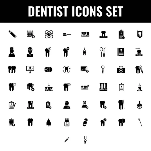 Icône Dentiste Noir Blanc — Image vectorielle