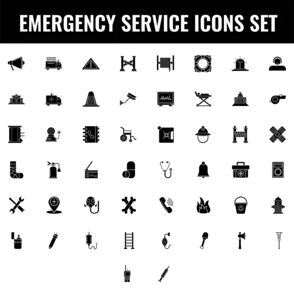 Icône Des Services Urgence Style Plat — Image vectorielle