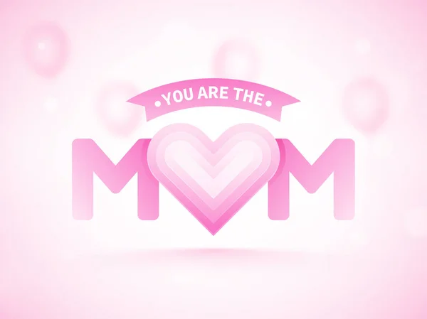 Стильный Текст Мама Форме Сердца Happy Mother Day Concept — стоковый вектор