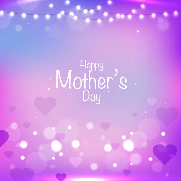 Happy Mothers Day Text Colorful Bokeh Background — Stock Vector