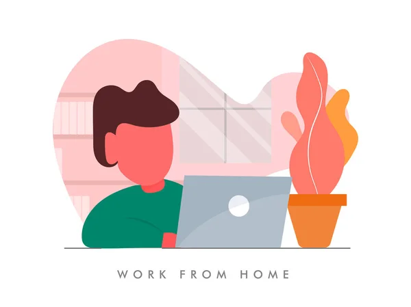 Trabajando Desde Casa Cuarentena Vector Illustrations Working Home Concept Gente — Archivo Imágenes Vectoriales
