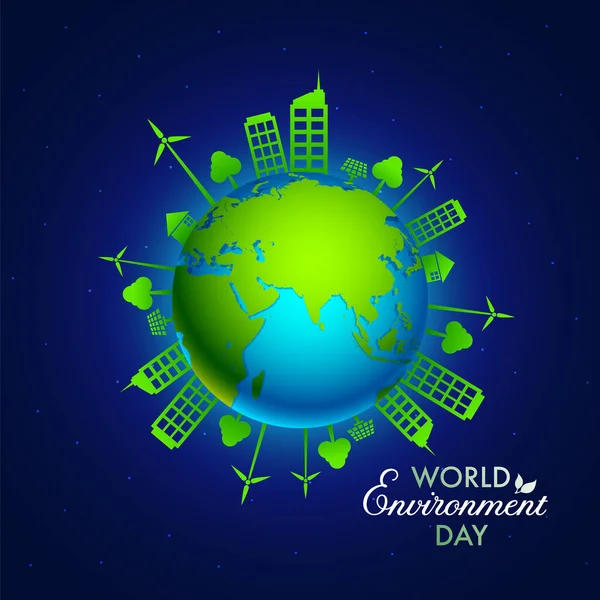 Concepto Del Día Mundial Del Medio Ambiente Con Earth Globe — Vector de stock